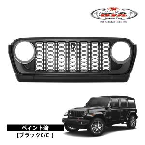 [美品]Jeep ラングラーJL 純正フロントグリル ブラック　コーティング済 2024y フェイス 純正タイプ グリルキット フロントグリル