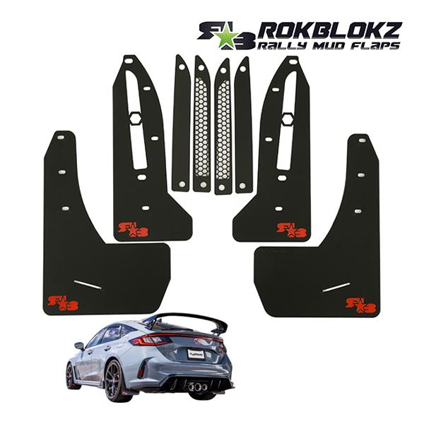 ROKBLOKZ 正規品 マッドフラップ 泥除け マッドガード ブラック 1台分 4枚セット レッド...