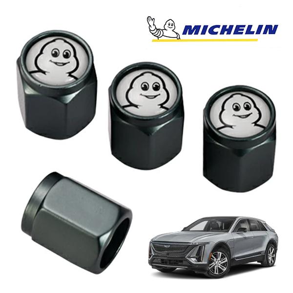 MICHELIN 正規品 エアバルブキャップ 1台分 4個セット ガンメタ ミシュランマン ビバンダ...