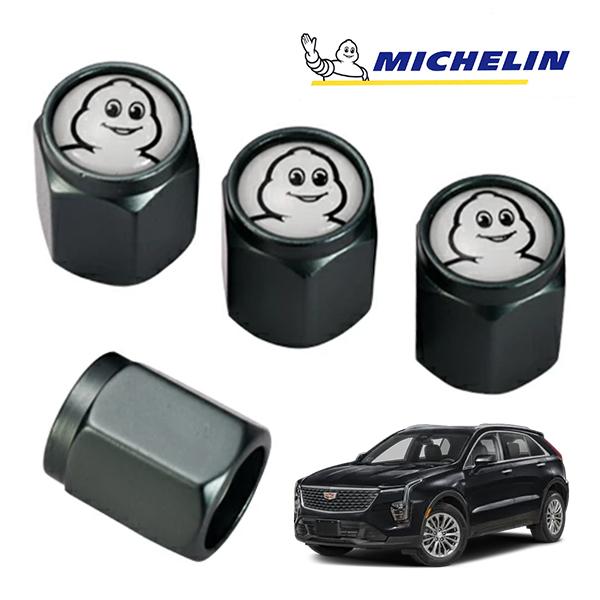 MICHELIN 正規品 エアバルブキャップ 1台分 4個セット ガンメタ ミシュランマン ビバンダ...