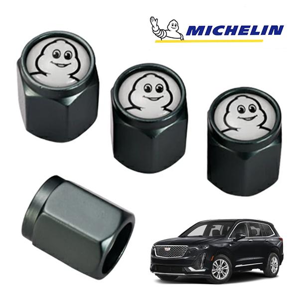 MICHELIN 正規品 エアバルブキャップ 1台分 4個セット ガンメタ ミシュランマン ビバンダ...