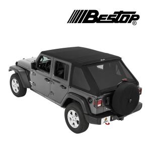 BESTOP 正規品 ジープ JEEP JLラングラー 4ドア Trektop Slantback ソフトトップ 幌 折り畳み式 ブラックツイル ポリコットン 5686317