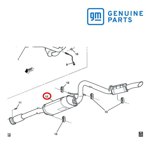 GM純正 07-08y エスカレードESV/EXT リヤ マフラー エキゾースト 20757530