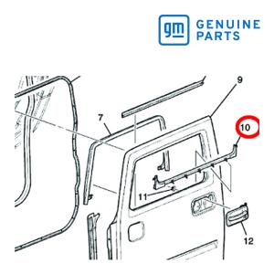 GM純正 フロント ドアガラス ランチャンネル 右側 助手席側 RH