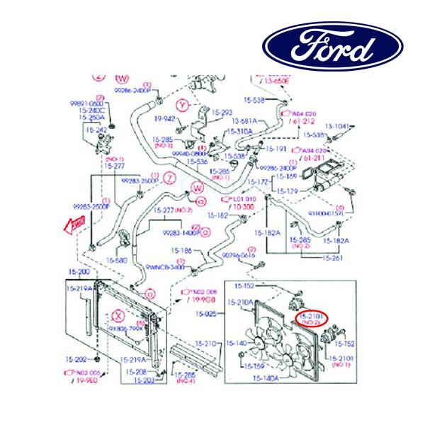 フォード純正 ラジエターファンモーター 右側 RH NO.2 RF1W15150 06-09y エス...