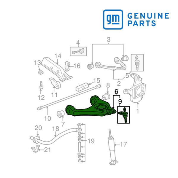 GM純正 コントロールアーム ロアー フロント 左側 LH 12475479 02-05y エスカレ...