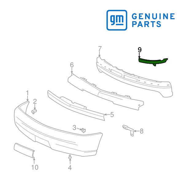 GM純正 フロント バンパー フィラー 左側 運転席側 LH 15743539 02-05y エスカ...