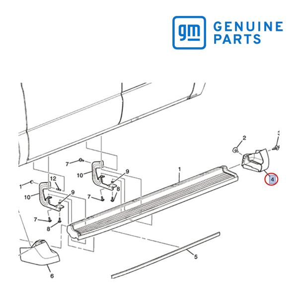 GM純正 サイドステップ ランニングボード カバー リア 左側 運転席側 LH 89046109 0...