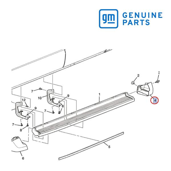 GM純正 サイドステップ ランニングボード カバー リア 右側 助手席側 RH 89046108 0...