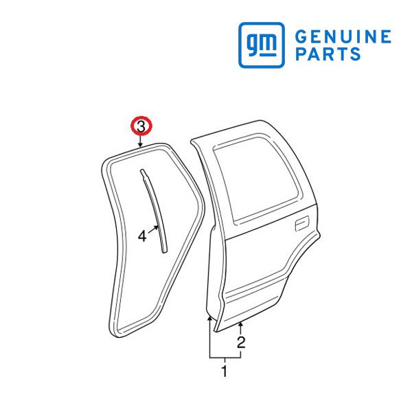 GM純正 リアドア オープニング ウェザーストリップ ボディー側 15244247 02-05y エ...