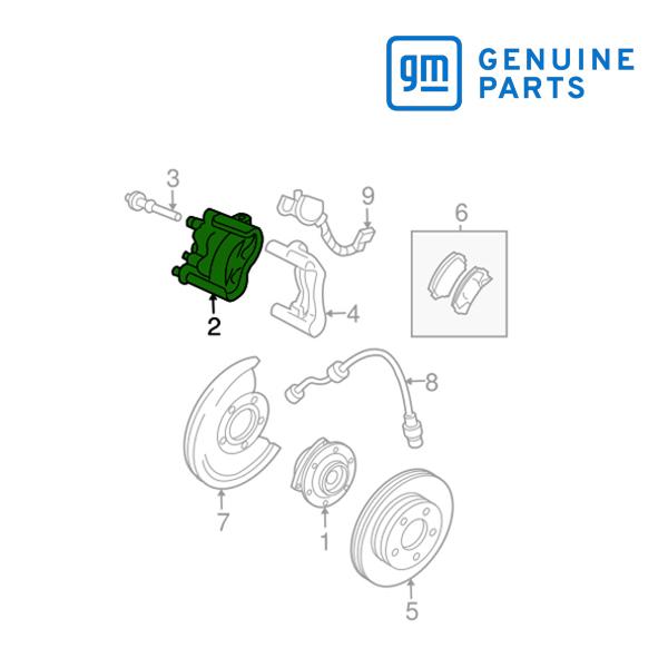 GM純正 02-05y トレイルブレイザー トレイルブレイザーEXT用 ブレーキ キャリパー フロン...