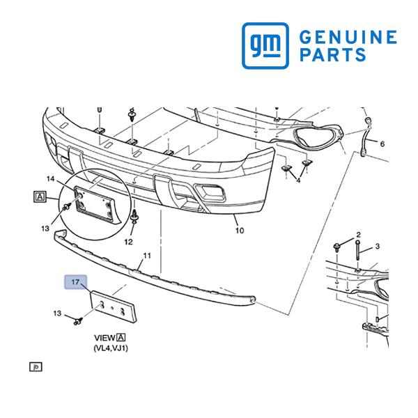 GM純正 02-09y トレイルブレイザー トレイルブレイザーEXT用 ナンバープレート ライセンス...