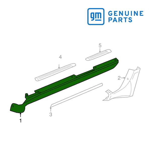 GM純正 02-06y トレイルブレイザーEXT用 ロッカパネル モール ガーニッシュ 左側 151...