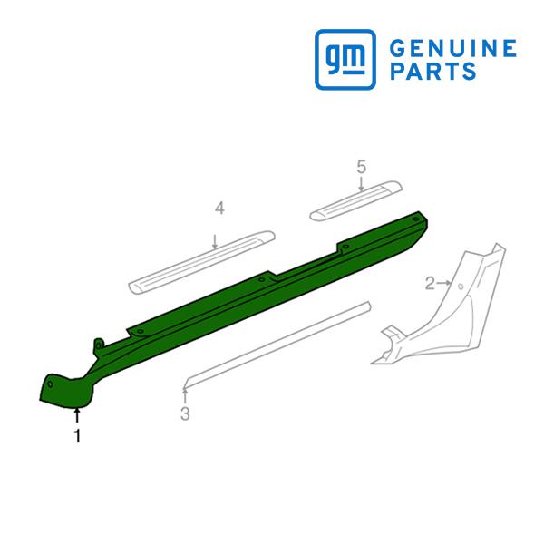 GM純正 02-06y トレイルブレイザーEXT用 ロッカパネル モール ガーニッシュ 右側 151...