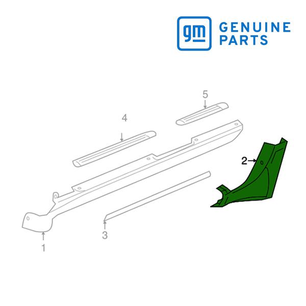 GM純正 02-06y トレイルブレイザーEXT用 ロッカパネル モール ガーニッシュ リア 左側 ...