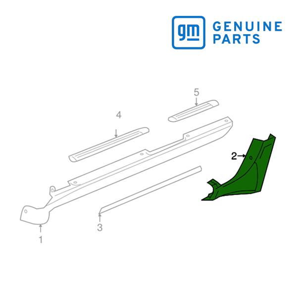 GM純正 02-06y トレイルブレイザーEXT用 ロッカパネル モール ガーニッシュ リア 右側 ...