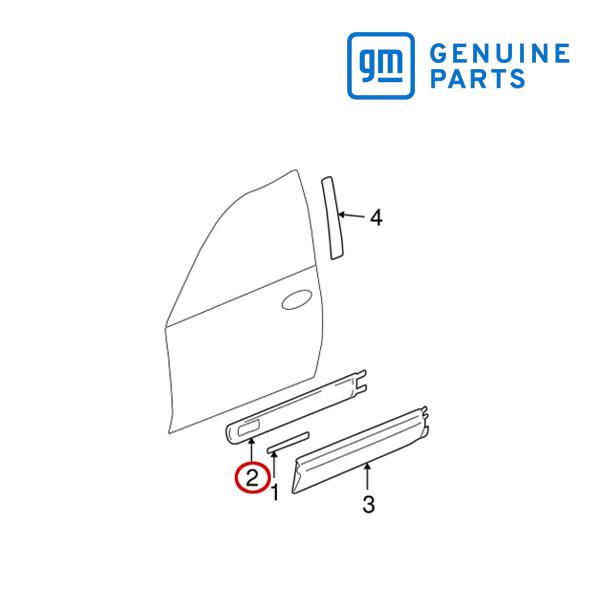 GM純正 06-09y トレイルブレイザー トレイルブレイザーEXT用 フロントドア モール 右側 ...