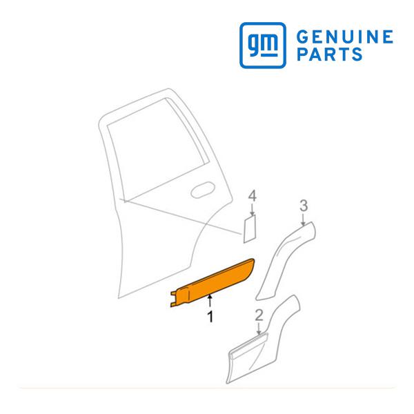 GM純正 02-05y トレイルブレイザーEXT用 リアドア モール 右側 88980886