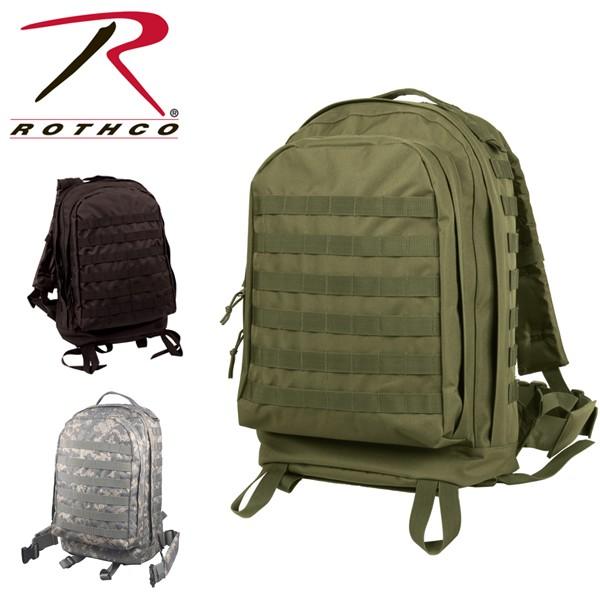ROTHCO ロスコ ナイロン黒オリーブ即納MOLLE II 3-DAY バックパックリュックASS...