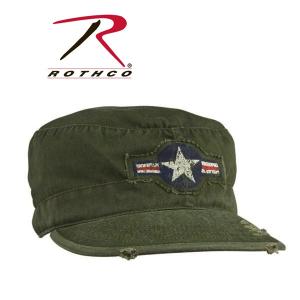 帽子キャップ ロスコ Rothco 正規品 ミリタリーアーミーヴィンテージVintage Air Corps Fatigue Cap カーキオリーブ｜californiastyle