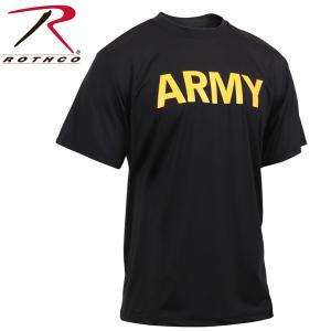 半袖Tシャツ 黒アーミーTEEシャツ Rothco ロスコ プリントArmy Physical Training Shirt　 Nylon　46020ジムトレーニングウェア｜californiastyle