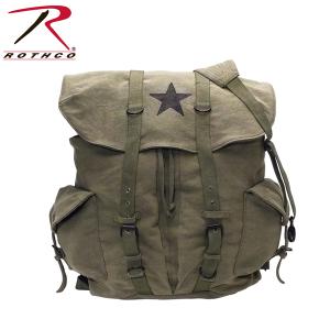 ロスコRothco ビンテージウィークエンダーキャンバスバックパック リュックVintage Weekender Canvas Backpack with Starコットン｜californiastyle