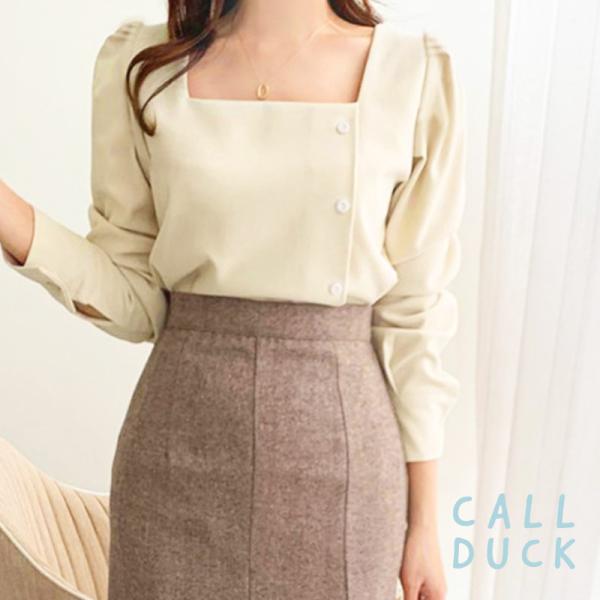 ブラウス レディース 送料無料 長袖 スクエアネック カジュアル 春秋 112915