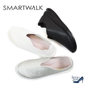 SMART WALK スマートウォーク スリッポン レディース ウォーキング 歩きやすい らくちん 軽量 指圧 足ツボ 黒 3cm(FOO-JFC-1112)｜calmlife2nd