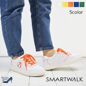 SMART WALK スマートウォーク スニーカー レディース カジュアル ウォーキング カラフル 柔らかい 歩きやすい コンフォート 指圧 足ツボ 3cm(FOO-JFC-2011)｜calmlife2nd