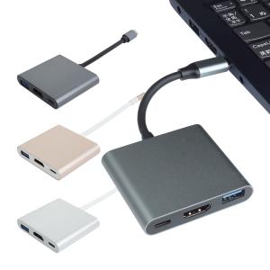 3in1 typeC 変換アダプタ HDMI USB3.0 給電 充電 マルチポート