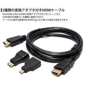 変換アダプタ付き HDMIケーブル MiniH...の詳細画像2