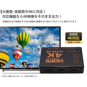 4K対応 HDMI セレクター リモコン 付き...の詳細画像3