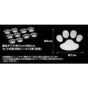 3D カーステッカー 肉球 かわいい 10枚 ...の詳細画像4