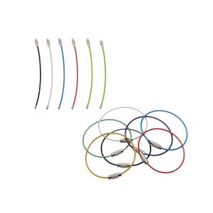 ワイヤーキーリング キーチェーン キーホルダーロックワイヤー ステンレス カラフル アクセサリー 15cm 1.5mm 単品