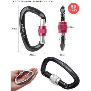 カラビナ 25kN D型 安全環 スクリューロ...の詳細画像5