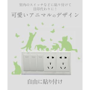蓄光ステッカー 猫 ねこ 夜光ステッカー ウォ...の詳細画像3