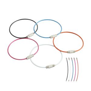 ワイヤーキーリング 単品 キーチェーン キーホルダー ステンレス ロックワイヤー アクセサリー 15cm 1.5mm