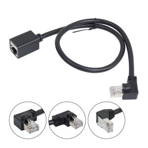 LANケーブル 50cm L字型 CAT6 延長ケーブル オス メス RJ45 26AWG 角度