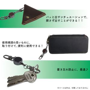キーリール リール ブラック 黒 カラビナ 軽...の詳細画像4