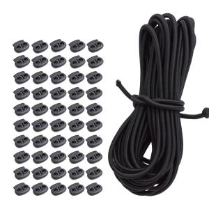 ゴムロープ 5mm 10m コードストッパー 50個 セット ゴム紐