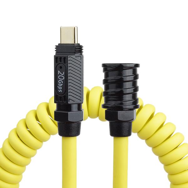 Type-C 延長ケーブル 50cm スプリングケーブル オス メス PD 最大 5A 140W U...