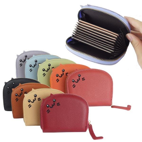 カードケース ネコ じゃばら 大容量 PUレザー 可愛い 猫  クレジットカード入れ カード カード...