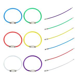 ワイヤーキーリング キーチェーン キーホルダー ステンレス ロックワイヤー アクセサリー 10cm 2mm 単品