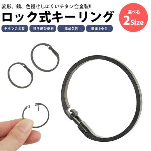 ロック式キーリング チタンキーリング 鍵 キー...の詳細画像1