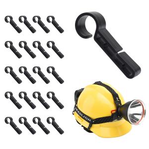 ヘルメットホルダー ヘッドライト ライト 固定 フック 大容量 20個 セット 簡単 着脱 コンパクト ヘルメット クリップ ホルダー 釣り 現場 工場 見回り 軽量