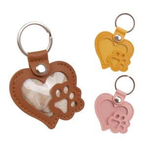 遺毛ケース ペットキーホルダー メモリアルグッズ 肉球 犬 猫 メモリアル キーリング 遺毛 供養 ペットロス 思い出 キーホルダー PUレザー プレゼント 携帯
