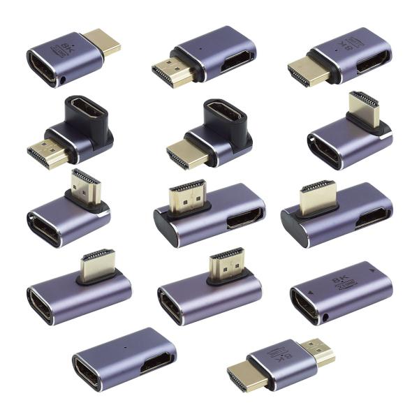HDMI 変換アダプタ L字型 L型 上 下 右 左 向き 角度変換 中継 延長 アダプタ ストレー...