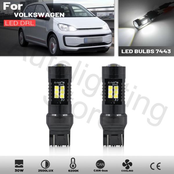 T20 W21/5W 7443 LED DRL BULB LIGHT UPキャディ MK4 トゥアレ...