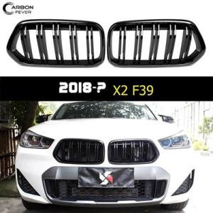 BMW X2 F39 SUV スポーツビレットグリル光沢黒 ABS フロントバンパー KIDNEY ...