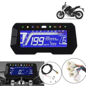 バイク用デジタルスピードメーター LED 12000RPM 6ギア バイク用バックライト ランニング...